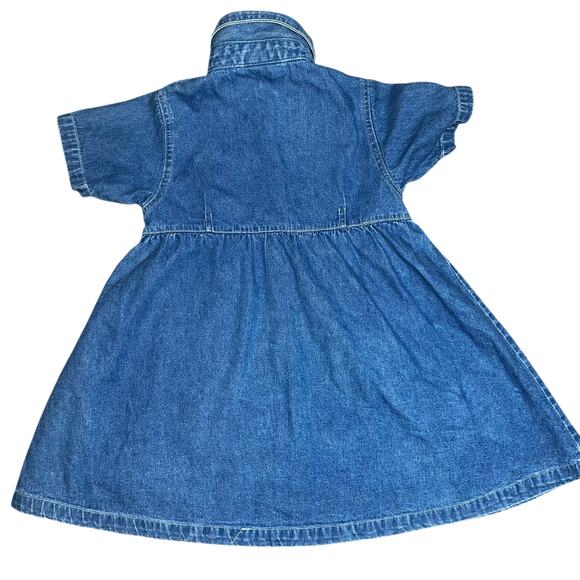 Vintage Cleveland Indians MLB denim embroidered button down dress size 5 - Picture 2 of 6